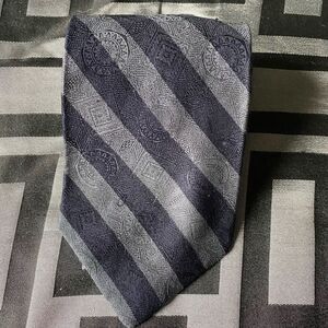 Calvin Klein navy blue & gray Stripe Tie‬